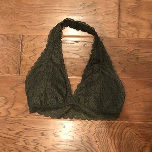 Olive green hollister halter bralette
